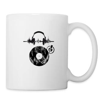 Disques vinyle écouteurs de vinyle - Mug blanc - blanc - Droite