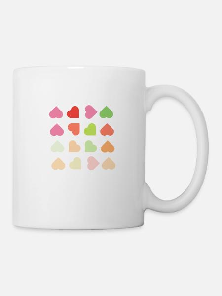 Herzen - Tasse - Weiß