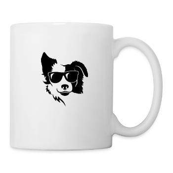 Dog cool funny holiday mixed race sunglasses - Mug - white - Right
