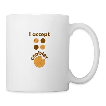 I accept cookies biscuits nerd sweets gift fun - Mug - white - Right