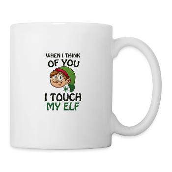 Ich berühre meine elfe Santa Heiligabend Weihnachten - Tasse - Weiß - Rechts