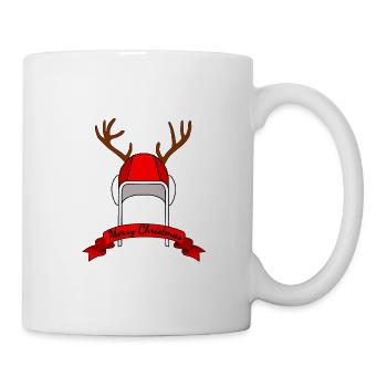 Wasserball Weihnachten Kappe mit Rentiergeweih - Tasse - Weiß - Rechts