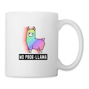 No Prob-lama LLama Alpaca Drôle Arc-En-Ciel Mignon - Mug blanc - blanc - Droite