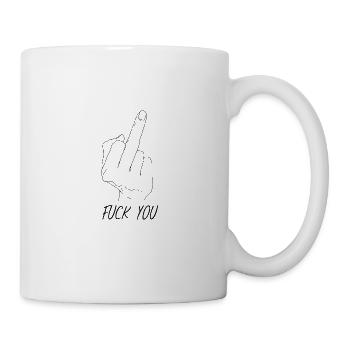 Wichser Mittelfinger fuck you - Tasse - Weiß - Rechts