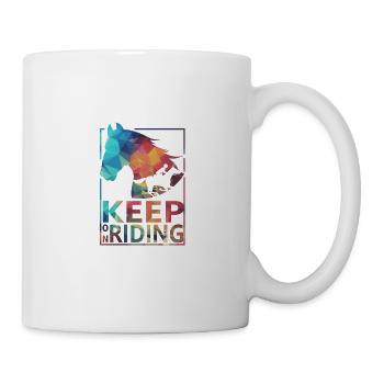 Pferde reiten - Tasse - Weiß - Rechts