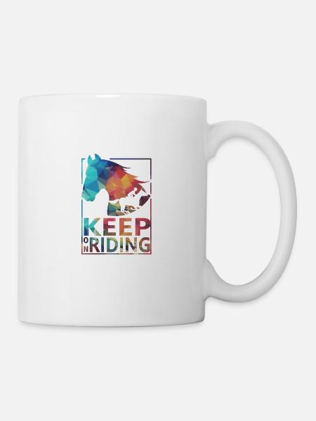 Pferde reiten - Tasse - Weiß