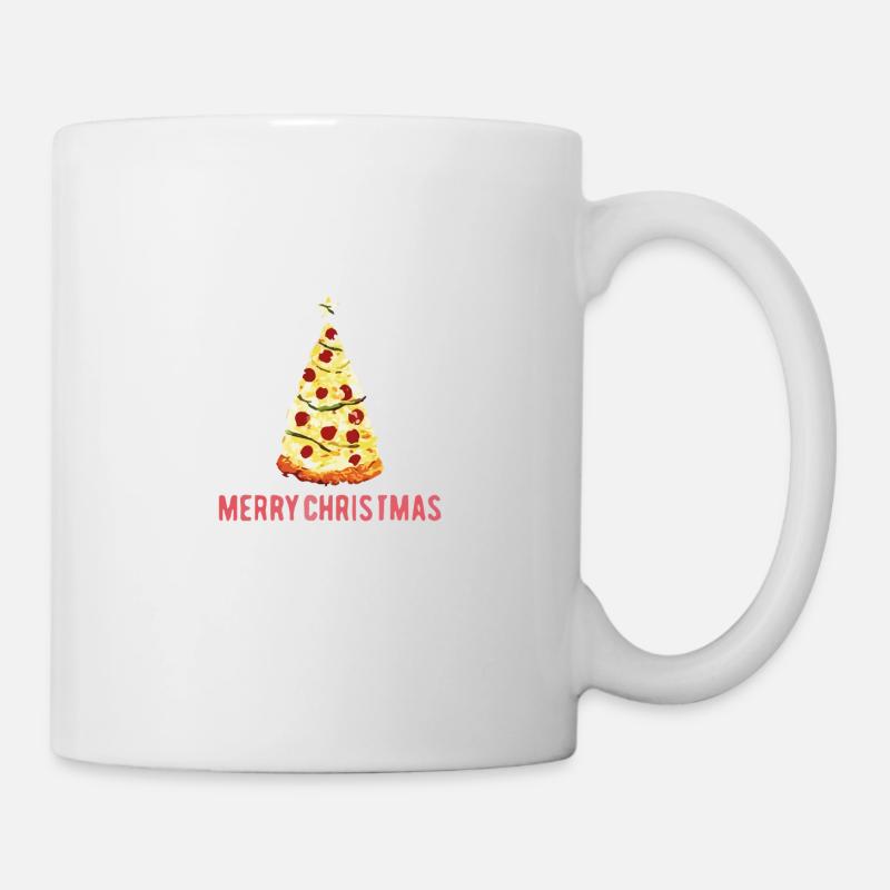 Pizza und Weihnachten - Tasse - Weiß