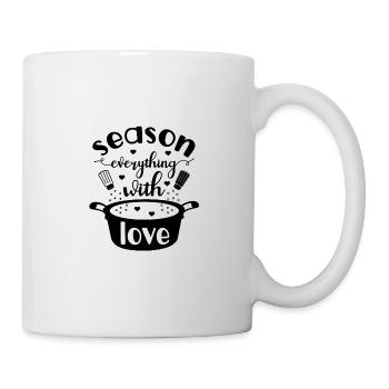 Würzen Gewürze Kochen Valentinstag Paar Geschenk - Tasse - Weiß - Rechts