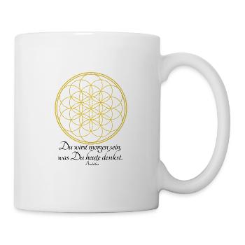 Blume des Lebens spirituell medititation chakra - Tasse - Weiß - Rechts