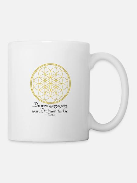 Blume des Lebens spirituell medititation chakra - Tasse - Weiß