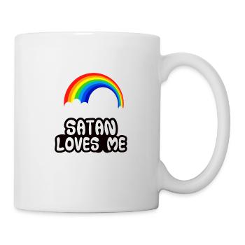 Satan m'aime chemise · Sweet coloré · Cadeau tendance - Mug blanc - blanc - Droite