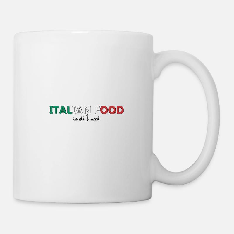 Italienisches Essen - Tasse - Weiß