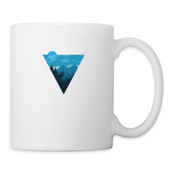 Camping Shirt I Outdoor Nature Travel Wolf - Mug - white - Right