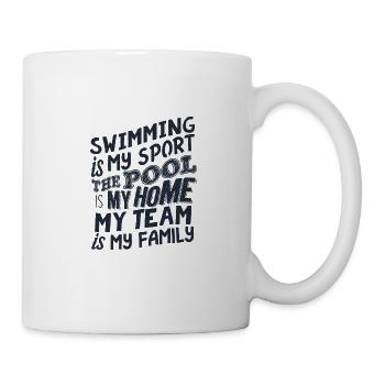 la natation est mon sport. natation - Mug blanc - blanc - Droite