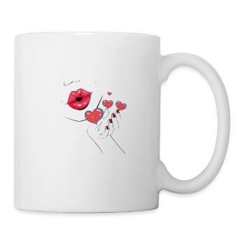 Kiss kissing heart - Mug - white - Right