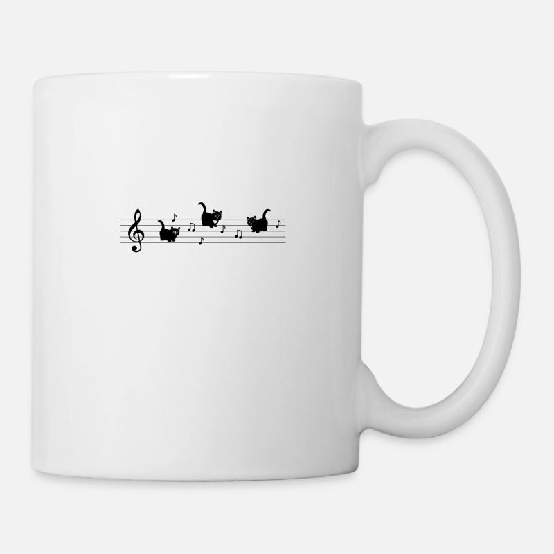Katzen Musik - Tasse - Weiß