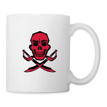 Totenkopf mit Säbelkopf kreuzt 1 - Tasse - Weiß - Rechts