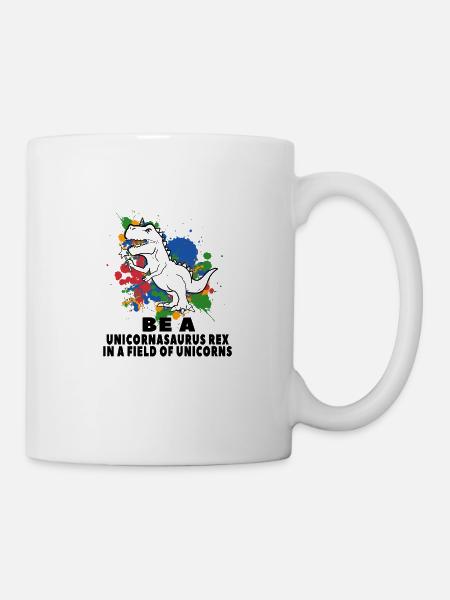 Cadeau de Tyrannosaure T-Rex Dinosaure Licorne - Mug blanc - blanc