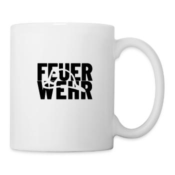 Feuerwehr mit Feuerwehrhelm - Tasse - Weiß - Rechts