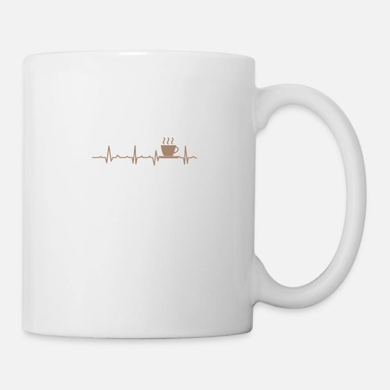 Battement de coeur de café - Mug blanc - blanc