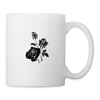 SCHWARZE ROSEN BLUMEN - Tasse - Weiß - Rechts