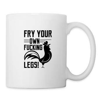 VEGAN Shirt · FUCKING LEGS · Geschenk / - Tasse - Weiß - Rechts