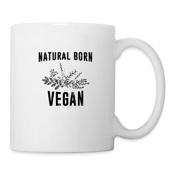 Chemise Natural Born · Vegan Organic · Cadeau santé - Mug blanc - blanc - Droite