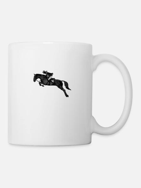 Springreiterin Springpferd Springreiten - Tasse - Weiß