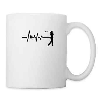 T-shirt de golfeur · Battement de coeur de golfeur · Cadeau - Mug blanc - blanc - Droite