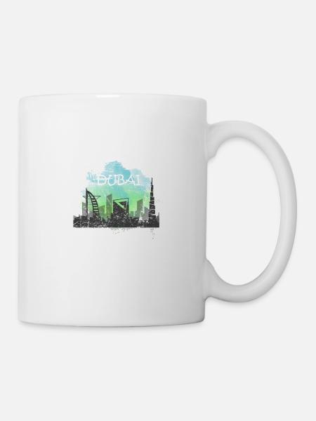 Dubai Tourismus Wasserfarbe Skyline Geschenk - Tasse - Weiß