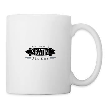 Skatin all day - Mug - white - Right
