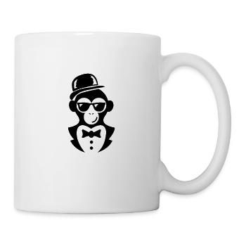 Affe Gentleman - Tasse - Weiß - Rechts