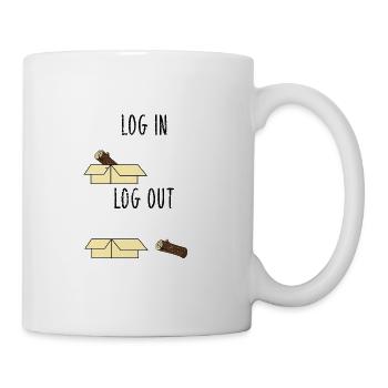 Computer Science Joke Log In Log Out Nerd Office Gift - Mug - white - Right