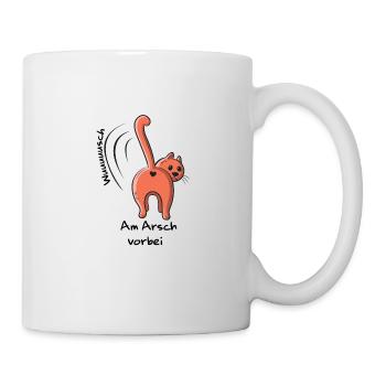 On the ass Cat Cat Funny - Mug - white - Right