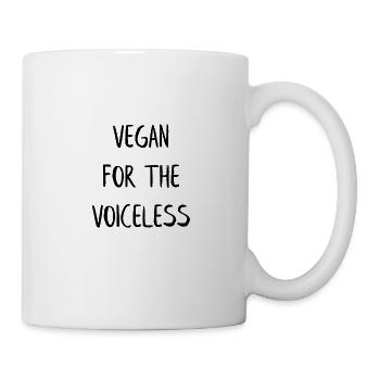 Vegan Designs - Vegan for the Voiceless - Tasse - Weiß - Rechts