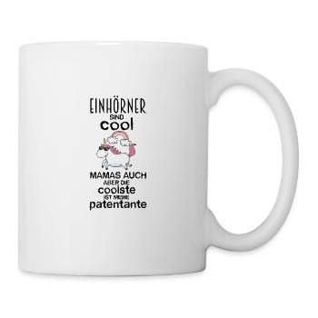 Einhörner Shirt · Mamas Patentante · Süß Geschenk - Tasse - Weiß - Rechts