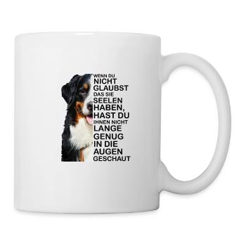 Bernese Mountain Dog soul regarde un propriétaire de chien - Mug blanc - blanc - Droite