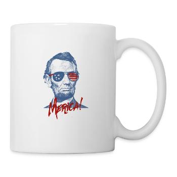 Abraham Lincoln Merica design - NYE of 4th July - Mug - white - Right