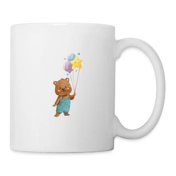 Sweet Teddy Bear Balloons birthday shirt - Mug - white - Right