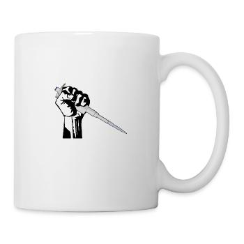 Poing ouvrier avec pipette - nerd science - Mug blanc - blanc - Droite