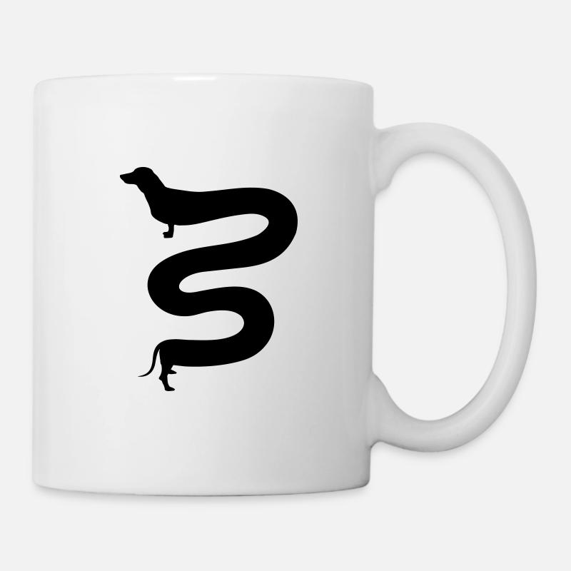 langer Dackel, lustiger Dackel, long Dachshund - Tasse - Weiß
