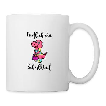 Einschulung 1. Erste Klasse Dino Schulanfang - Tasse - Weiß - Rechts