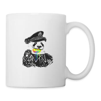 Doux policier drôle T-shirt de créateur Panda - Mug blanc - blanc - Droite