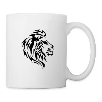 Stammeslöwe Tattoo Zeichnung 140 - Tasse - Weiß - Rechts