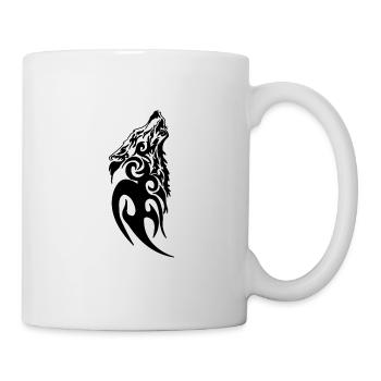 wolf norse viking warrior odin thor barbar black - Mug - white - Right