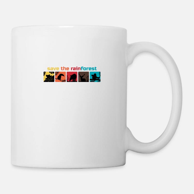 Speichern Sie den Regenwald, speichern Sie als Regenwaldumweltgeschenk - Tasse - Weiß