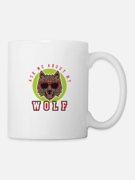Talk to my wolf - Mug - white