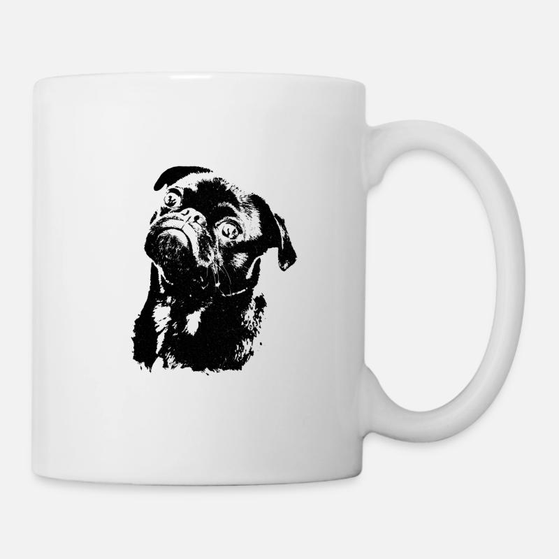 Eine Skizze eines Mops - Tasse - Weiß