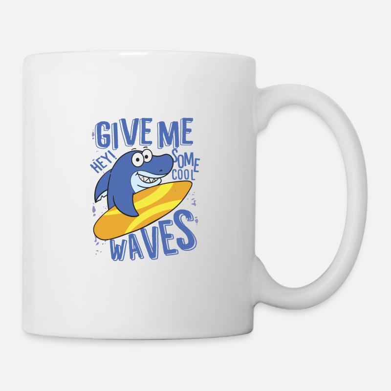 HEY GIVE ME SOME COOL WAVES - Tasse - Weiß