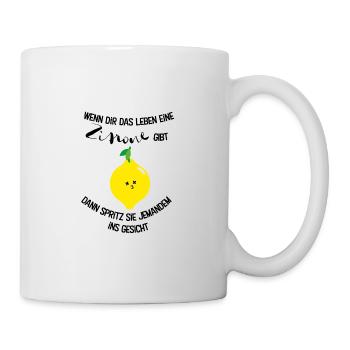 Zitrone Zitrus Sommer Früchte witzige Geschenkidee - Tasse - Weiß - Rechts